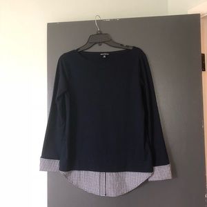 JCrew navy and white top XS